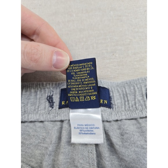 Polo Ralph Lauren Sleep Shorts Mens Medium Gray Pony Logo Sleepwear Pajama AOP - Picture 3 of 6